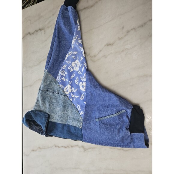 Retro Denim Bomber Jacket With Floral Accents, Size XL VINTAGE - Picture 6 of 14